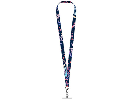 Ланъярд 2 см под сублимацию с трендовым карабином и металлическим держателем для телефона, черный