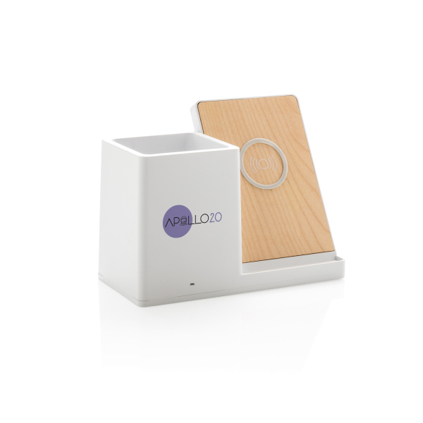 Док-станция Ontario для беспроводной зарядки с подставкой для ручек, 5W Док-станция Ontario для беспроводной зарядки с подставкой для ручек, 5W