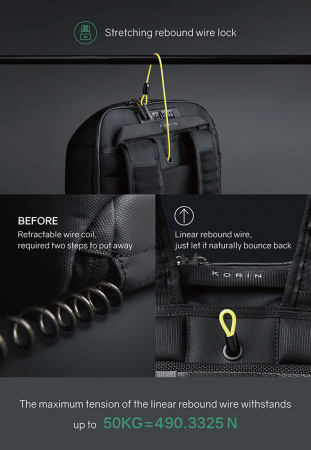 Рюкзак KORIN FlipPack 47х30х17 см, черный