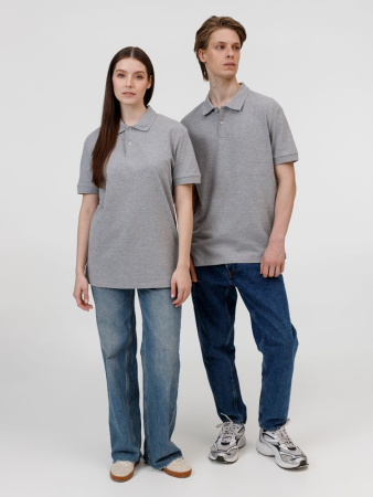 Рубашка поло унисекс Pacific, серый меланж, размер 5XL