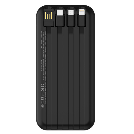 Внешний аккумулятор Authority с беспроводной зарядкой (5W), 10000 mAh, чёрный