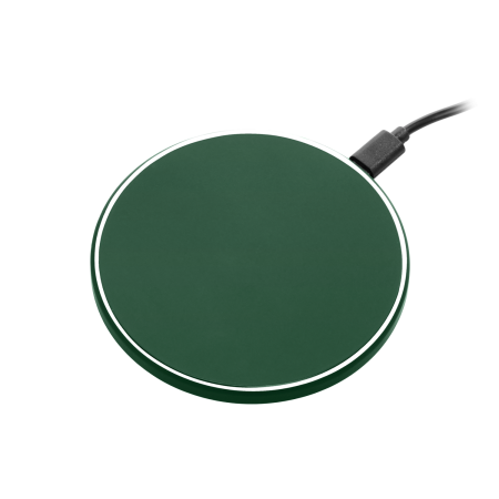 Беспроводное зарядное устройство с подсветкой 15W Auris, зеленое Беспроводное зарядное устройство с подсветкой 15W Auris, зеленое