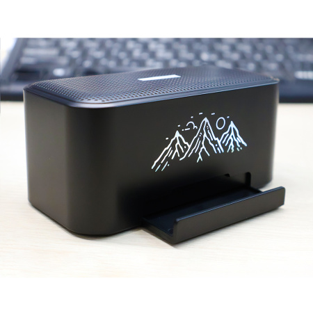 Беспроводная колонка Riffle с подсветкой гравировки, черный