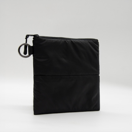 Органайзер для мелочей Superbag Bubble, стёганый, на молнии, с креплением на кольцо-карабин (черный)