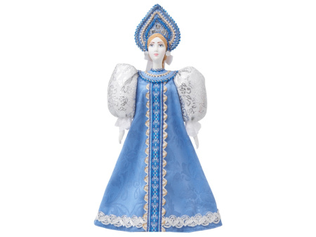 Подарочный набор: кукла фарфоровая, крем-мед, голубой