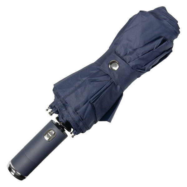 Зонт складной автоматический, Forest Lotus Flashlight, диаметр 100 см, радиус 23 дюйма, 9 панелей, в подарочной коробке, темно-синий