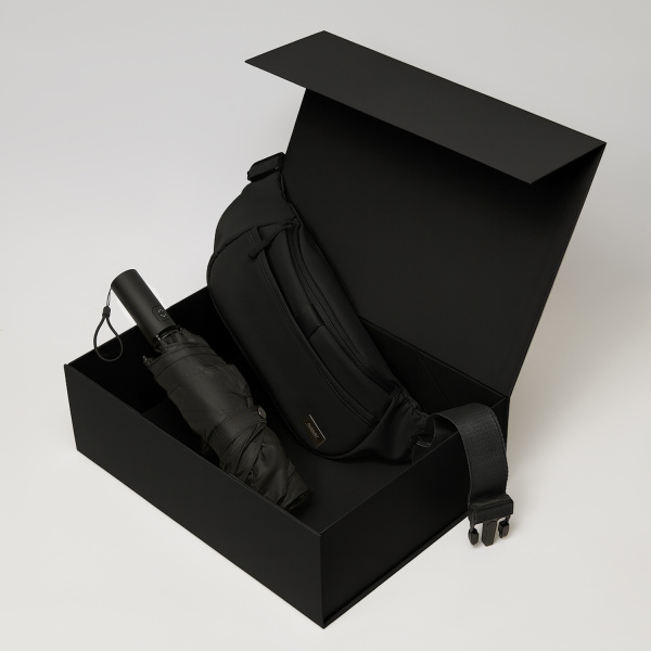 Подарочный набор Boston, Filton, черный (поясная сумка, зонт)