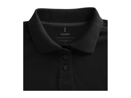 Calgary женская футболка-поло с коротким рукавом, черный