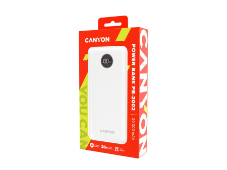 Портативный аккумулятор Canyon PB-2002 (CNE-CPB2002W), белый