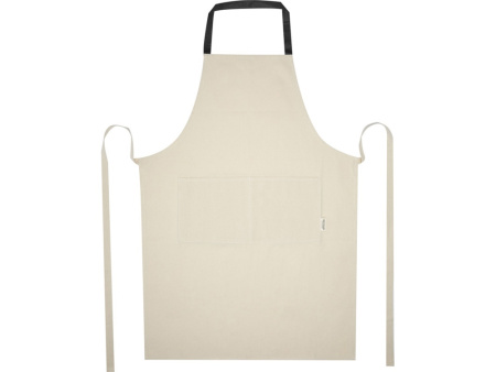 Nia фартук из переработанного хлопка плотностью 200 г/м² - сплошной черный