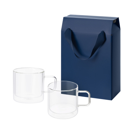 Подарочный набор 2 стеклянные кружки Луна (Luna) в коробке-пакете