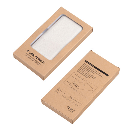 Беспроводное зарядное устройство "Cork Power" 10000 mAh, пластик/пшеничное волокно/пробка Беспроводное зарядное устройство "Cork Power" 10000 mAh, пластик/пшеничное волокно/пробка