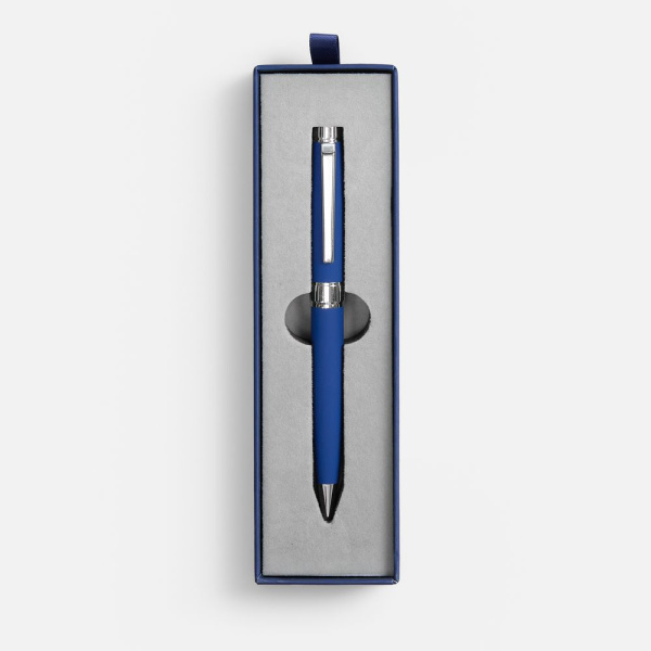 Ручка шариковая Broad Ring Soft Touch в футляре, синяя