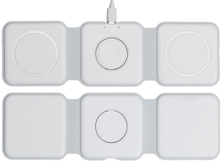 Беспроводное зарядное устройство 3-в-1 Road, 15 Вт, белый Беспроводное зарядное устройство 3-в-1 Road, 15 Вт, белый