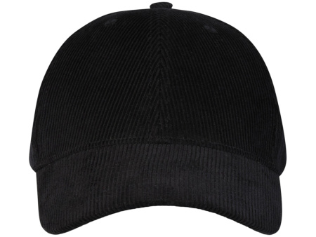 Hutton 6-панельная бейсболка из переработанного хлопка - Сплошной черный