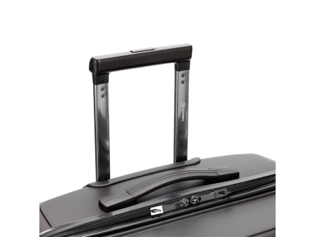 Чемодан TORBER НЕВО, чёрный, полипропилен, 49 х 28 х 76 см, 95 л