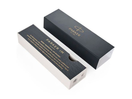 Перьевая ручка Parker IM Premium Black GT, перо: F, цвет чернил: blue, в подарочной упаковке.