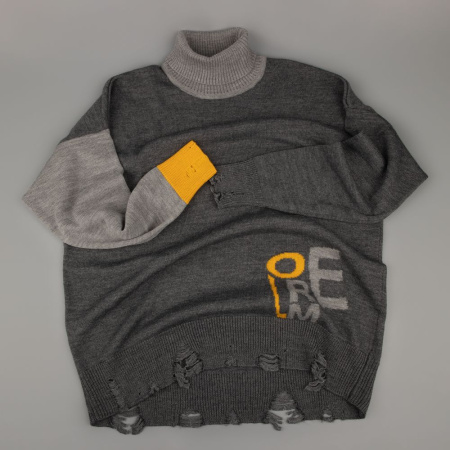 Свитер оверсайз Tricksy Net Grunge на заказ, полушерсть, размер L/XL