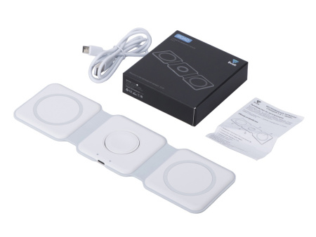 Беспроводное зарядное устройство 3-в-1 Road, 15 Вт, белый Беспроводное зарядное устройство 3-в-1 Road, 15 Вт, белый