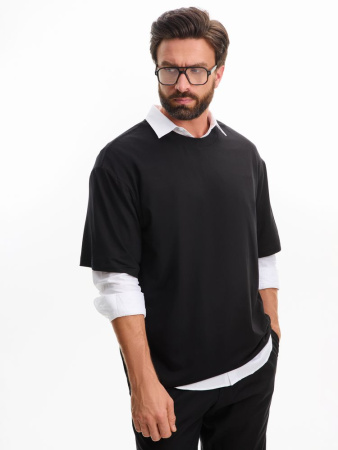 Футболка оверсайз унисекс Lavinia, черная, размер XL/XXL