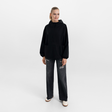 Ветровка (анорак) оверсайз унисекс Риссман (Rissman), черная