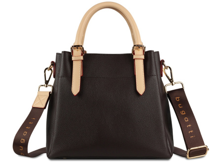 Сумка женская BUGATTI ЭЛЛА | ELLA, тёмно-коричневая, полиуретан, 27х12х23,5 см