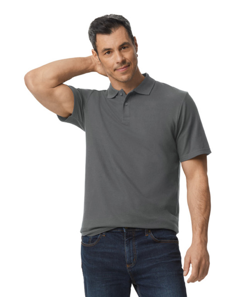 Футболка поло SOFTSTYLE ADULT DOUBLE PIQUE, ГРАФИТОВЫЙ S