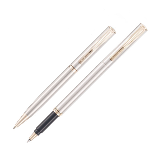 Набор Pierre Cardin PEN&PEN: ручка шариковая + роллер. Цвет - серебристый. Упаковка Е.