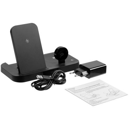 Зарядная станция с часами Clock Nest, черная Зарядная станция с часами Clock Nest, черная