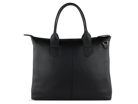 Сумка-шоппер BUGATTI ЭЛЬЗА | ELSA, чёрная, воловья кожа/полиэстер, 46х11х31,5 см