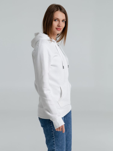 Толстовка на молнии с капюшоном унисекс King, белая, размер XS