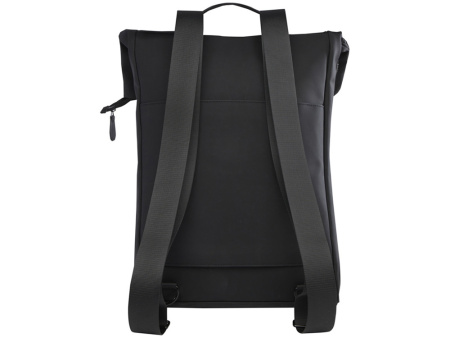 Рюкзак для ноутбука 15,6 Turner объемом 12 л со сворачивающимся верхом, изготовленный из переработанных материалов по стандарту GRS - сплошной черный