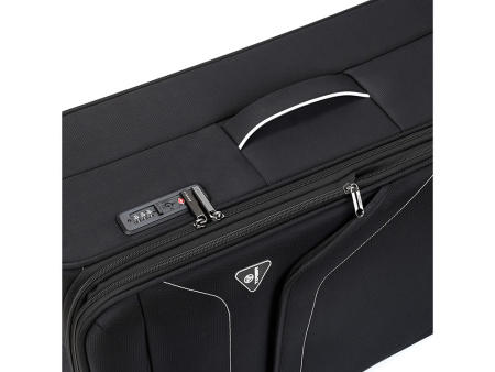 Чемодан TORBER НЕРО, чёрный, переработанный ПЭТ, 48 х 28 х 79 см, 90 л