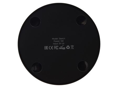 Беспроводное зарядное устройство Sketch с полноцветной печатью, черный Беспроводное зарядное устройство Sketch с полноцветной печатью, черный