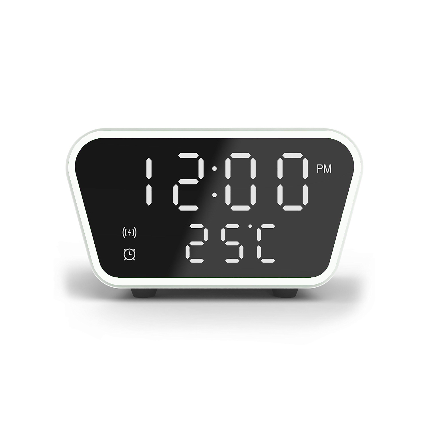 Настольные часы "Smart Clock" с беспроводным (15W) зарядным устройством, будильником и термометром Настольные часы "Smart Clock" с беспроводным (15W) зарядным устройством, будильником и термометром