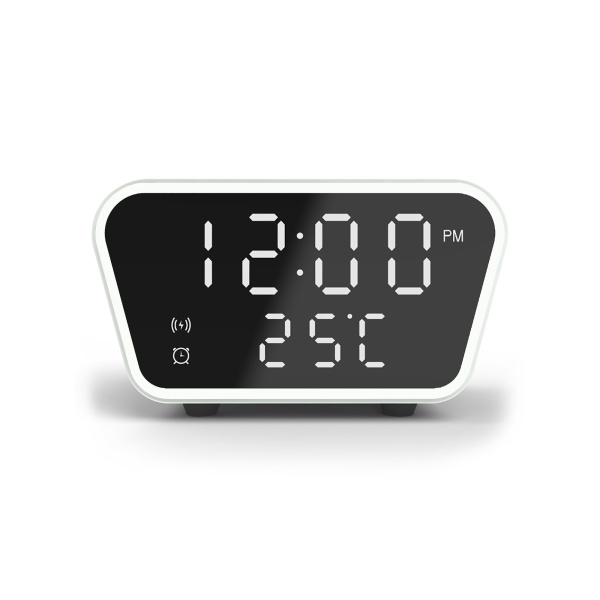 Настольные часы "Smart Clock" с беспроводным (15W) зарядным устройством, будильником и термометром Настольные часы "Smart Clock" с беспроводным (15W) зарядным устройством, будильником и термометром