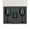 Подарочный набор свеча Enigma + 2 бокала для вина Emerald в серой коробке