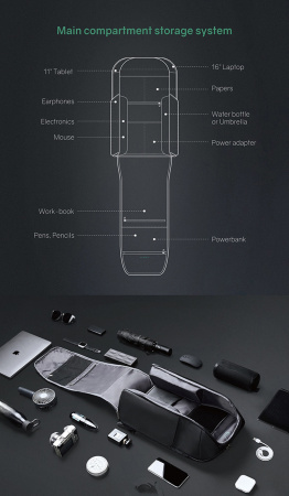 Рюкзак KORIN FlipPack 47х30х17 см, черный