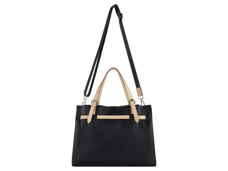 Сумка наплечная женская BUGATTI ЭЛЛА | ELLA, черная, полиуретан, 37,5х13,5х28 см