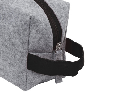 Органайзер для электроники и проводов Felt из RPET-фетра с ручкой, серый с черным