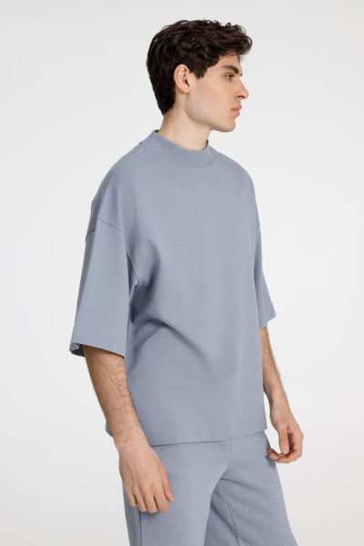 Футболка оверсайз унисекс T9, серая, размер XS/S