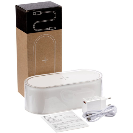 Станция беспроводной зарядки с подсветкой Laconic, белая Станция беспроводной зарядки с подсветкой Laconic, белая