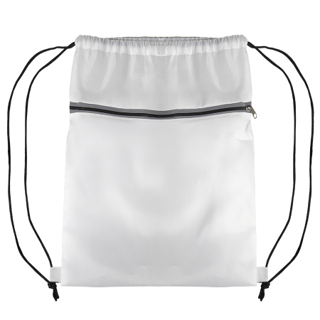 Рюкзак мешок  "Shift" со светоотражающей молнией, белый, 36*41 см, полиэстер 210D
