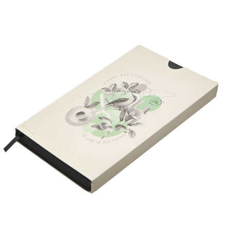 Бизнес-блокнот LADY, формат А5, черный, блок в клетку