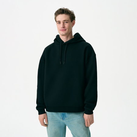 Худи релакс унисекс Баланс (Balance), с начесом, черный, размер 3XL/4XL