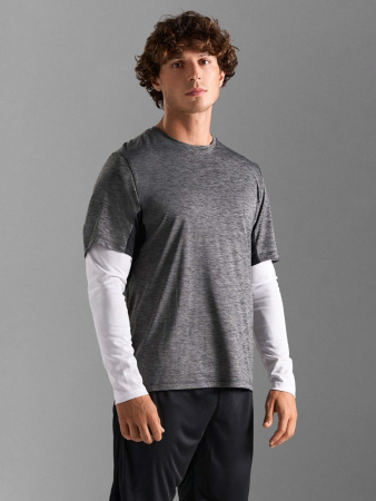 Футболка спортивная унисекс Storm, черный меланж, размер XXL