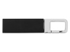Флеш-карта USB 2.0 16 Gb с карабином Hook, черный/серебристый