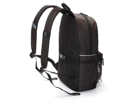 Рюкзак TORBER ГРАФФИТИ, серый с карманом черно-белого цвета, полиэстер, 44 х 31 х 18 см