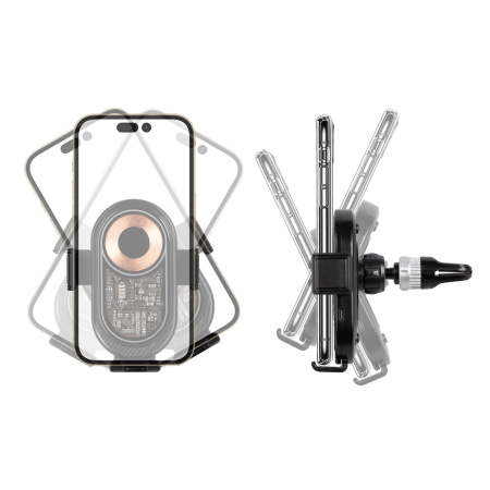 Автомобильное беспроводное (15W) зарядное устройство "Guide" с прозрачным корпусом Автомобильное беспроводное (15W) зарядное устройство "Guide" с прозрачным корпусом