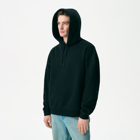 Худи релакс унисекс Баланс (Balance), с начесом, черный, размер 3XL/4XL